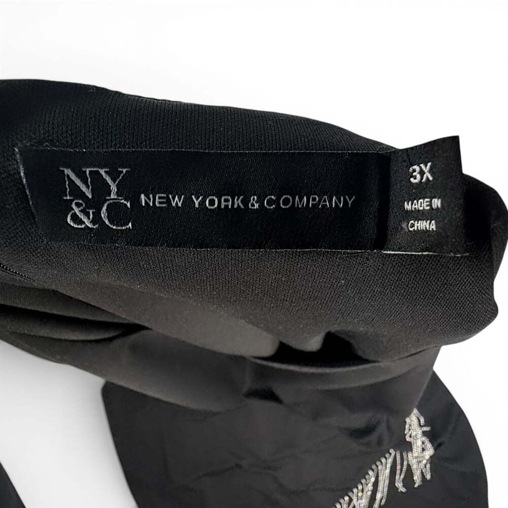 New York & Company Black Sleeveless Chain Fringe Hem Sheath Dress Size 3X - Picture 2 of 2
